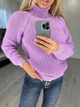 Жіночий вʼязаний светр SONYA, колір Бузок розмір One Size - изображение 8