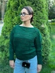 Жіночий вʼязаний ажурний светр AMMI, колір Смарагд розмір One Size - зображення 1