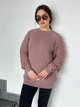 Подовжений вʼязаний жіночий светр KAMILA, колір Темна пудра розмір One Size - изображение 10