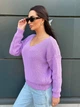 Жіночий вʼязаний светр LAURA, колір Бузок розмір One Size - зображення 7