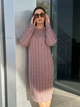 В’язана сукня міді MIRABEL, колір Темна пудра розмір One Size - зображення 5