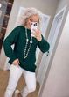 Подовжений вʼязаний жіночий светр KAMILA, колір Смарагд розмір One Size - изображение 5