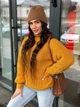 Жіночий вʼязаний светр SONYA, колір Гірчичний розмір One Size - изображение 5