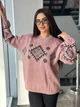 Жіночий вʼязаний светр CHARIVNA KRASA, колір Пудра світла розмір One Size - изображение 6
