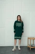 Вʼязана сукня вишиванка PTASHKA колір Смарагд, розмір One Size - изображение 1