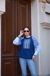 Вʼязаний светр ВАСИЛИНА, колір Синій, розмір One Size - изображение 13