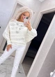 Жіночий вʼязаний ажурний светр AMMI, колір Білий розмір One Size - зображення 5