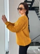 Подовжений вʼязаний жіночий светр KAMILA, колір Гірчичний розмір One Size - изображение 9