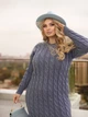 В’язана сукня міді MIRABEL, колір Джинс озмір One Size - зображення 12