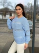 Жіночий вʼязаний ажурний светр LILIA, колір Блакиний розмір One Size - зображення 2