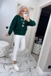 Жіночий вʼязаний ажурний светр LILIA, колір Смарагд розмір One Size - зображення 7