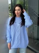 Жіночий вʼязаний светр DARINA, колір Блакитний, розмір One Size - зображення 7