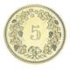 Монета Швейцария 5 раппен 2023 UNC - изображение 1