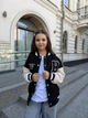 Бомбер для дівчинки тепла кофта підліткова утеплена толстовка дитяча на флісі без капюшона IRmAS 1396 розмір зріст 152 чорний - зображення 1