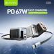 Сетевое зарядное устройство со встроенным кабелем Bavin PD 67W, USB-A 22.5W + кабель Type-C 70 см Gold (C-PC2089Y-C GD) - изображение 2