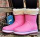 Женские теплые зимние резиновые полусапожки CROCS 38р (24 см) Розовые - изображение 2