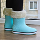 Женские теплые зимние резиновые полусапожки CROCS 36р (23 см) Голубые - изображение 7