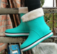Женские теплые зимние резиновые полусапожки CROCS 38р (24 см) Бирюзовые - изображение 1