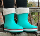 Женские теплые зимние резиновые полусапожки CROCS 38р (24 см) Бирюзовые - изображение 2