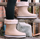 Женские теплые зимние резиновые полусапожки CROCS 41 р (26 см) бежевые - изображение 2