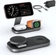 Складная беспроводная зарядная станция 3 в 1 MagSafe (15W) для iPhone, Apple Watch и AirPods (+ адаптер в комплекте, черный) - изображение 1