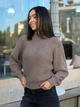 Женский свитер вязаный оверсайз Raglan Sweater темно-бежевый One Size - изображение 1