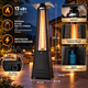 Газовий вуличний обігрівач Gordon 13 кВт 227 см Обігрівач для тераси з ефектом полум’я чорний - зображення 2