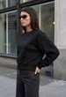 Женский свитшот стаф чёрный на флисе спортивный утеплённый Staff make black fleece M (406866) - изображение 4