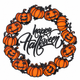Декоративний вінок на Хелловін з гарбузами та написом Halloween - зображення 2