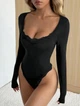 Боди из вискозы с кружевом 42-44 черный - изображение 2