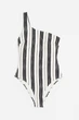 Купальник суцільний жіночий H&M 061016975_blackwhite 40 Білий з чорними смужками (6666000396068) - изображение 6