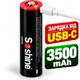Акумулятор 18650 Li-Ion Soshine на 3500mAh з зарядкою від USB-C 1 шт - зображення 2