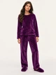 Однотонна махрова піжама для дівчинки (кофта+штани) Liven 140 Фіолетовий uaclp-15952 (uacl-15952-183367) - изображение 1
