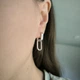 Серебряные серьги-конго LoveR с прямоугольной подвеской с перламутром - изображение 7