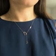 Серебряное колье с натуральным перлами, фианитами, вес изделия 2,35 гр (2215424) - изображение 8
