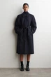 Пальто жіноче COS wool-blend long trench coat 1308449002 XS Темний синій - зображення 1