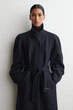 Пальто жіноче COS wool-blend long trench coat 1308449002 XS Темний синій - зображення 2