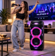 Портативная акустическая система ZPX ZX-7792 250 Вт, 2×10", Bluetooth, TWS, RGB LED, UHF-микрофон - изображение 2