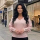 Кофта женская ангоровая, теплая, с пышными рукавами на манжете, нарядная, свободного кроя, Р-314/001, 42-46, Светлый розовый - изображение 3