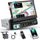 Автомагнитола 1-DIN 7" с выдвижным экраном, беспроводным CarPlay/Android Auto, Bluetooth и камерой - изображение 1