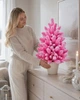 Елка заснеженная искусственная 70 см в горшке Розовая Hvoya Elegant Marshmallow Pink литая (211N/70/MMPS) - изображение 2