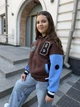 Бомбер для дівчинки тепла кофта підліткова утеплена толстовка дитяча на флісі без капюшона IRmAS 1401 розмір зріст 164 коричневий - зображення 9