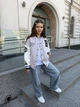 Бомбер для дівчинки тепла кофта підліткова утеплена толстовка дитяча на флісі без капюшона IRmAS 1399 розмір зріст 164 сірий - зображення 2