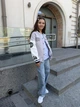 Бомбер для дівчинки тепла кофта підліткова утеплена толстовка дитяча на флісі без капюшона IRmAS 1399 розмір зріст 164 сірий - зображення 3