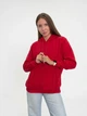 Женское однотонное худи на флисе Pink Daisy Красный L (7430) - изображение 1