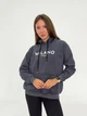 Жіноче худі з написом на флісі Pink Daisy Графітовий XL (6422) - зображення 1
