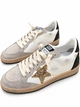 Жіночі кеди Golden Goose біло-сірі з натуральної шкіри та замші із золотою блискучою зіркою розмір 35 - зображення 4