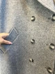 Женское длинное двубортное пальто свободного кроя с шерстью и альпакой RICA MARE MKRM4368 - 52, Сірий - изображение 3