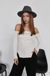 Шерстяная шляпа Федора с декором и цепочкой PEARL WOOL HAT темно-серая - изображение 4