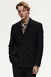 Двобортний піджак regular fit H&M 1254480001c72 52 чорний (100017501) - зображення 1